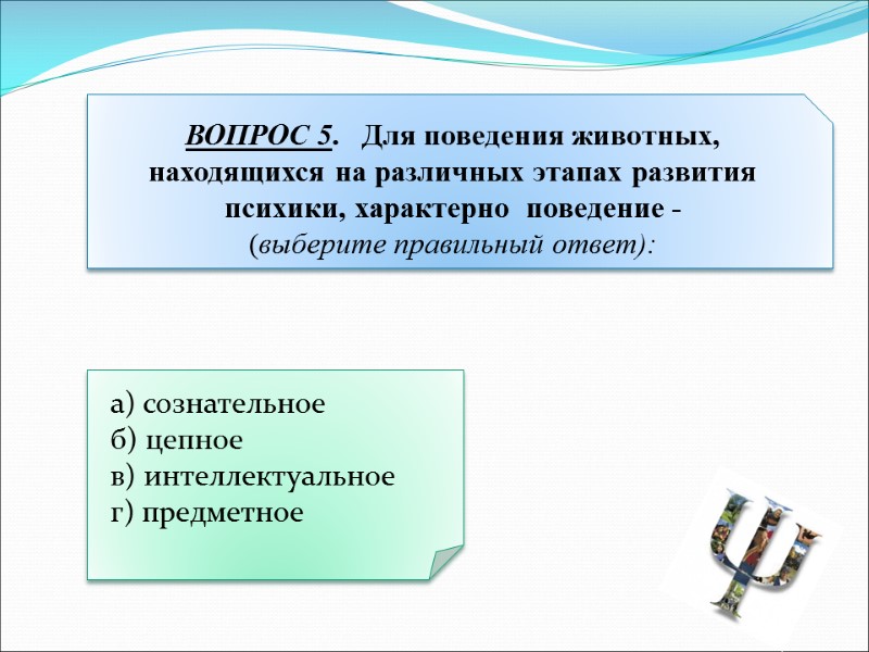 а) сознательное   б) цепное   в) интеллектуальное   г) предметное
